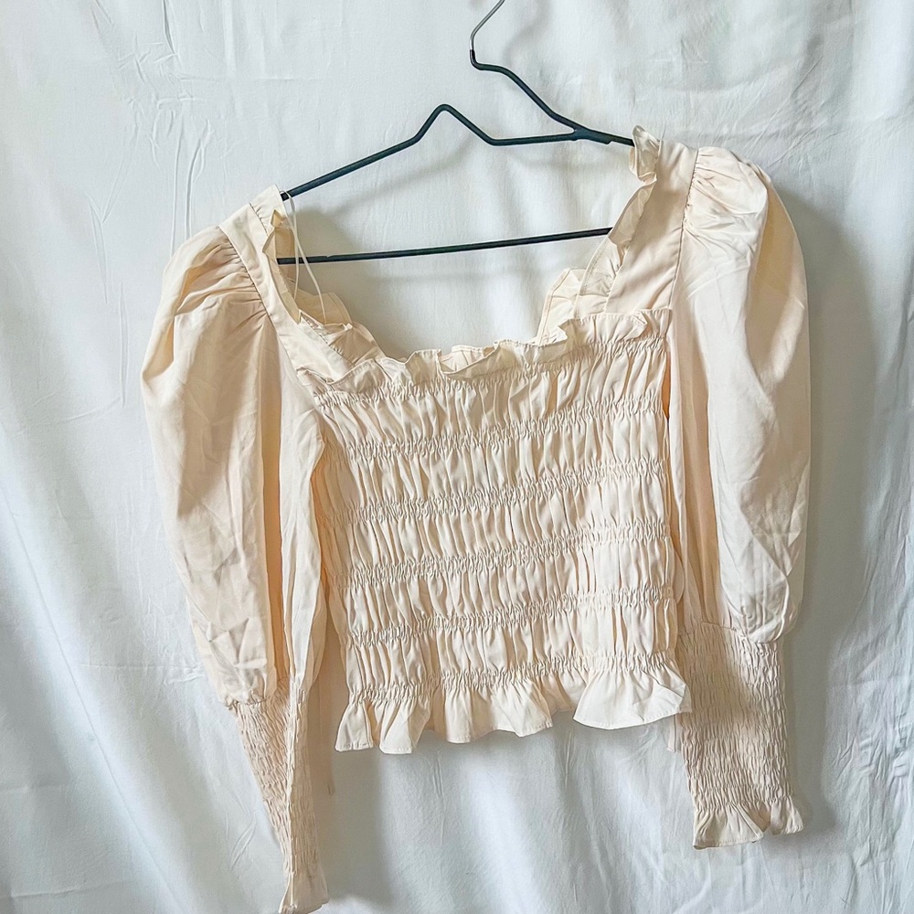 Off the Shoulder Smocked Blouse